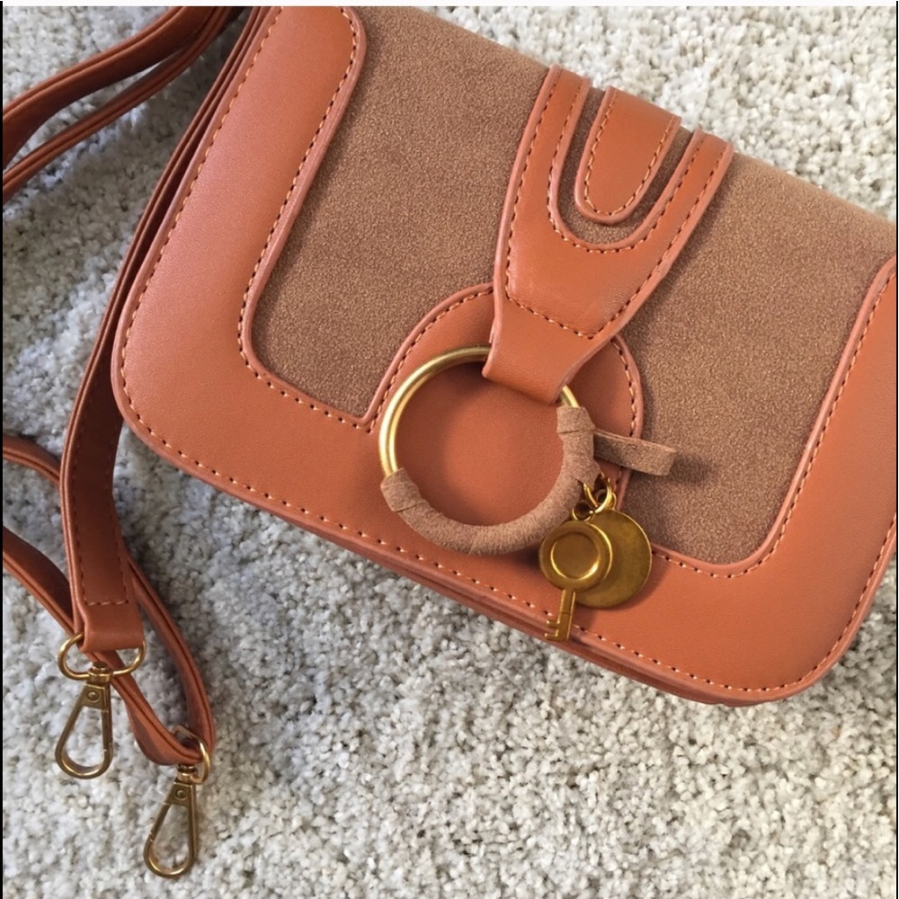 Faux Leather & Suede Crossbody
